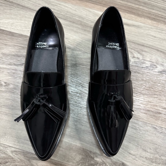 Jeffrey Campbell SUIT-ME Platform Loafer Shoe Black Size 8 - Picture 2 of 10